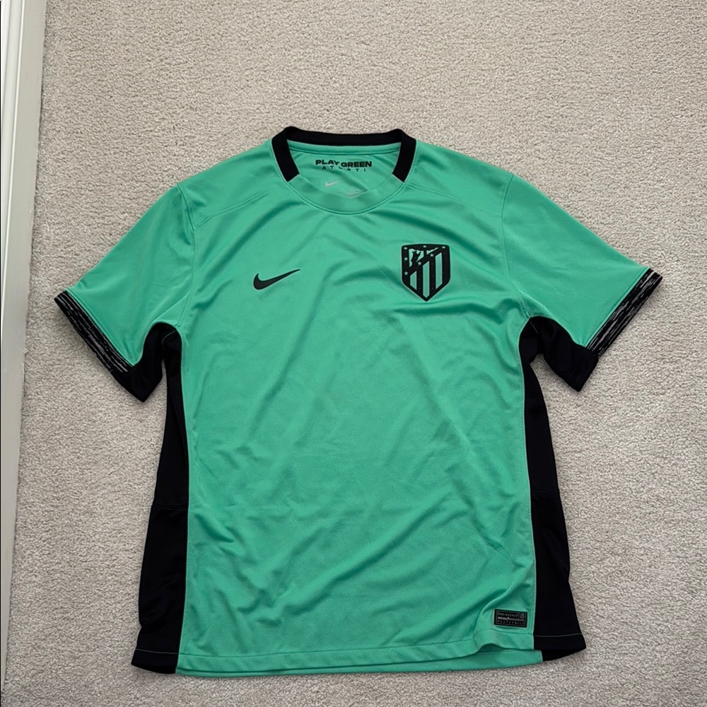 Nike Atletico Madrid Green and Black Soccer Jersey